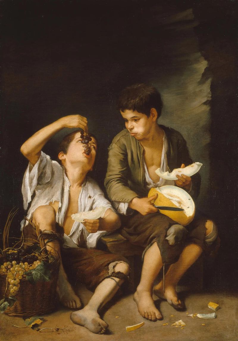De eters van meloen en druiven - Bartolomé Esteban Murillo

Source:
Les Mangeurs de melon et de raisin - Bartolomé Esteban Murillo