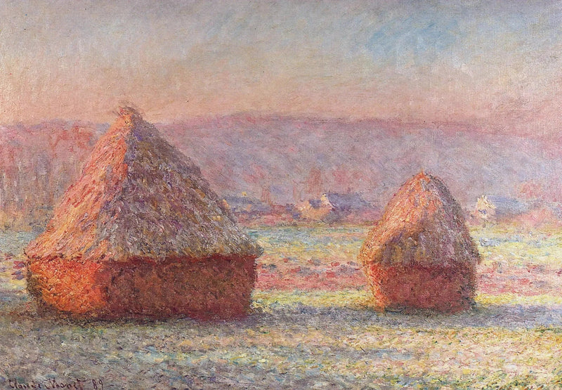 De Hooiwagens, effect van witte rijp - Claude Monet