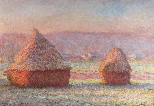 Les Meules, effet de gelée blanche - Claude Monet - Reproductions de tableaux et peintures haut de gamme