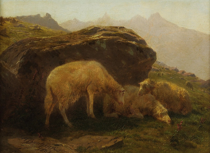 De schapen op een heuvel - Rosa Bonheur