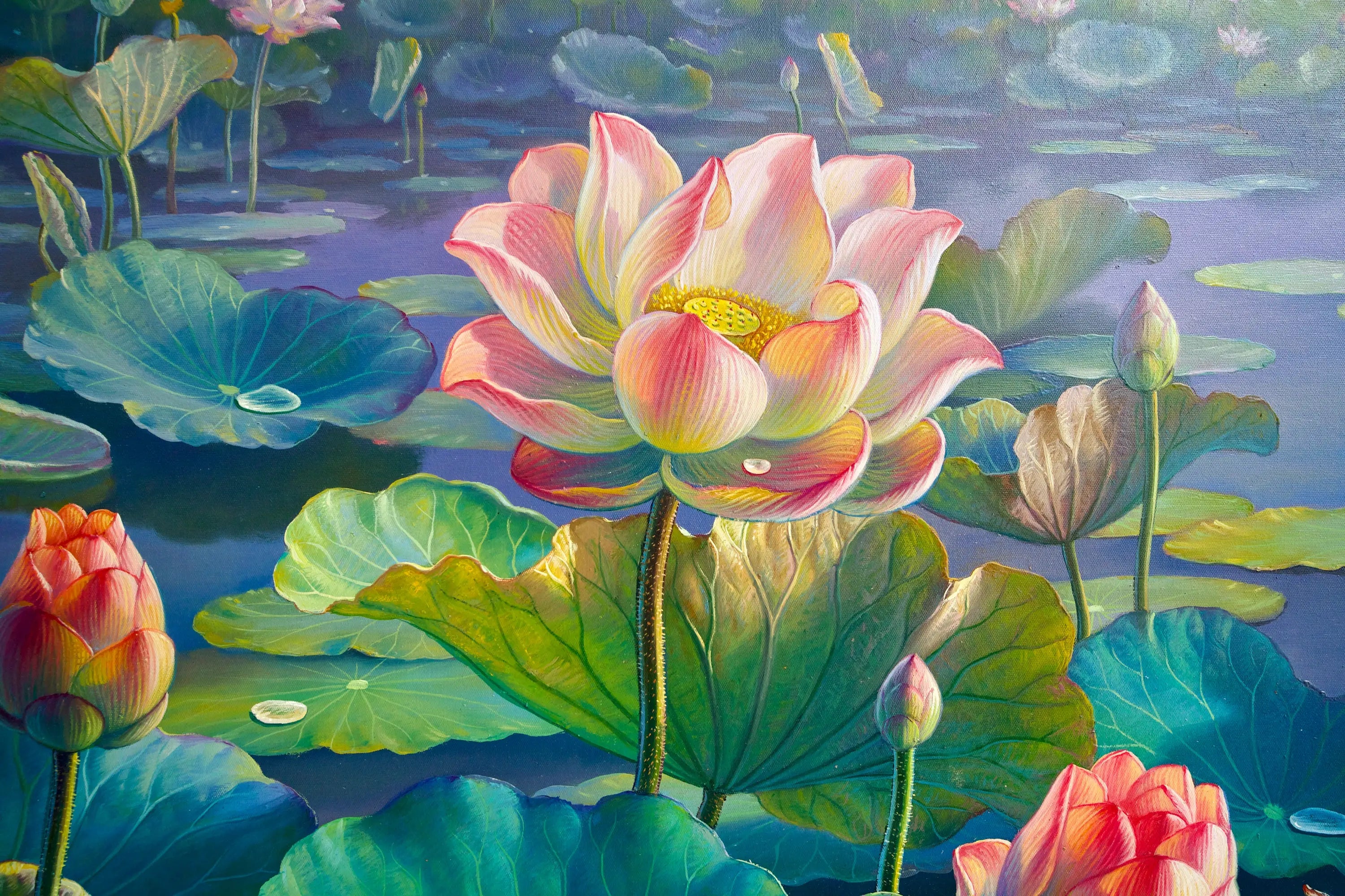 Les Nénuphars II | 160 x 100 cm Reproductions de tableaux à la peinture à l’huile