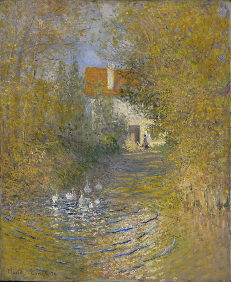 Ganzen in de beek W347 - Claude Monet