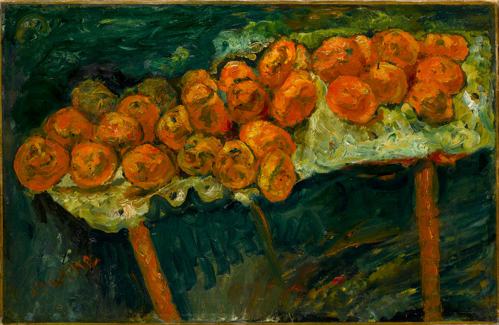Les Oranges sur fond vert - Chaïm Soutine image 1 reproduction de peinture à l’huile