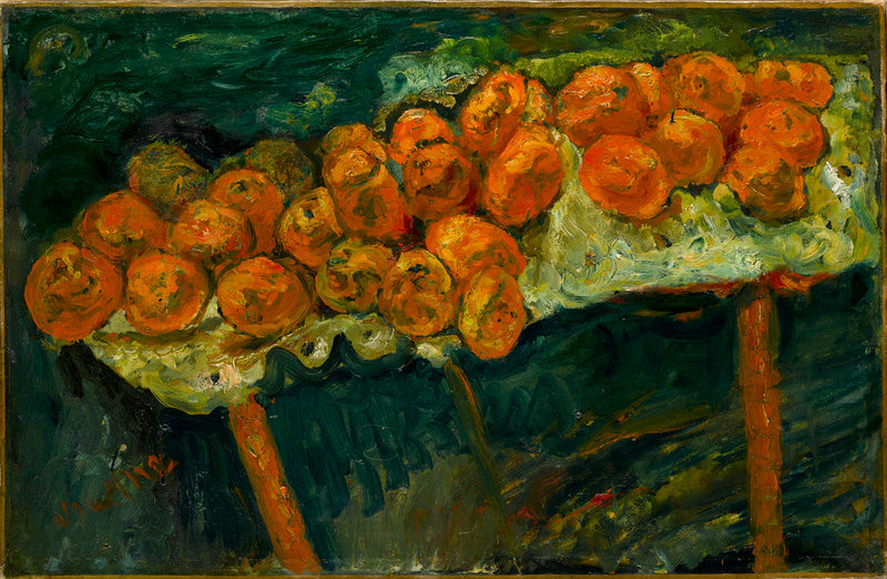De Sinaasappels op een groene achtergrond - Chaim Soutine