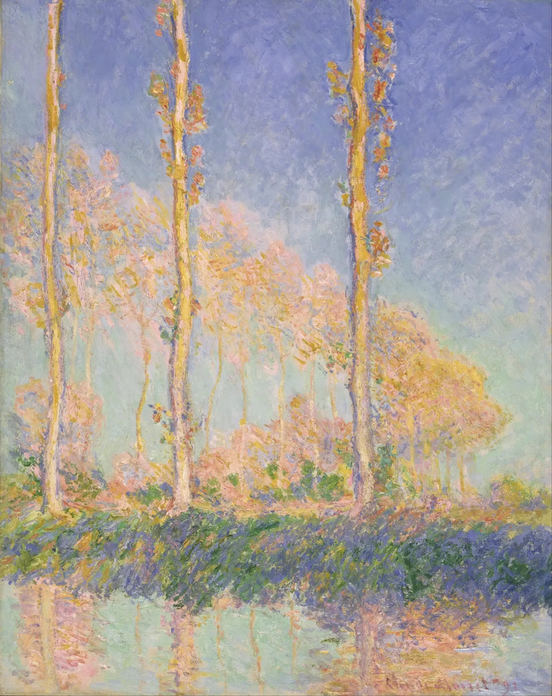 De populieren, drie roze bomen, herfst - Claude Monet