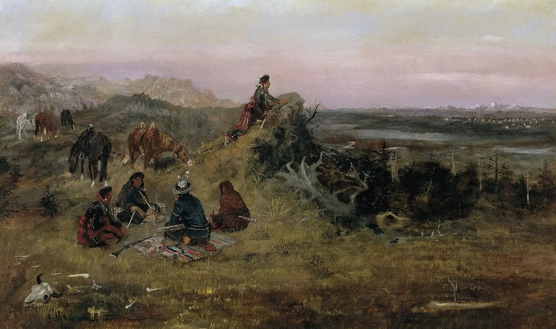 De Piégans bereiden zich voor om de paarden van de kraaien te stelen - Charles Marion Russell

Source:
Les Piégans se préparent à voler les chevaux des corbeaux - Charles Marion Russell