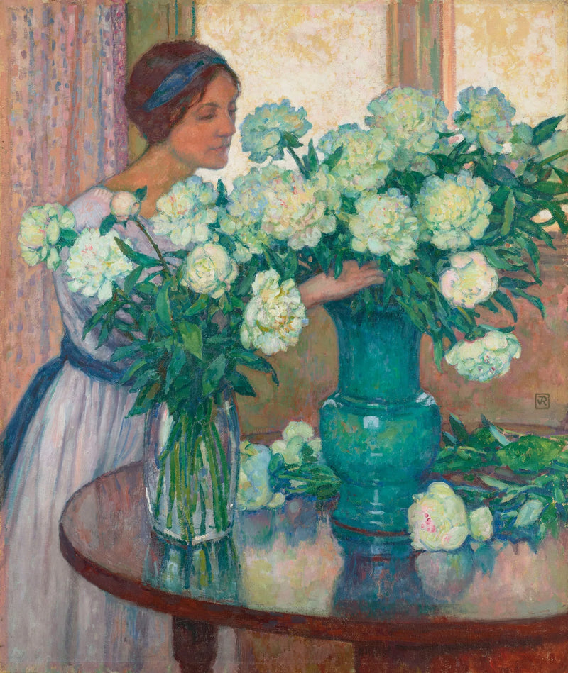 De witte pioenen - Théodore van Rysselberghe