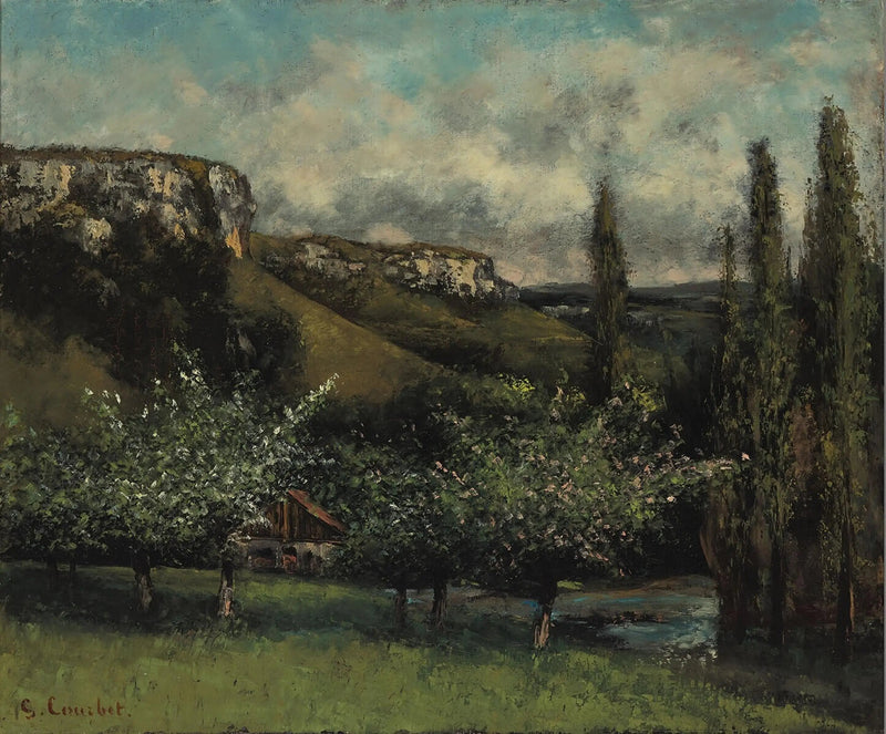 De appelbomen van vader Courbet in Ornans - Gustave Courbet