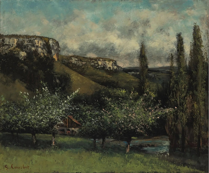 De appelbomen van vader Courbet in Ornans - Gustave Courbet
