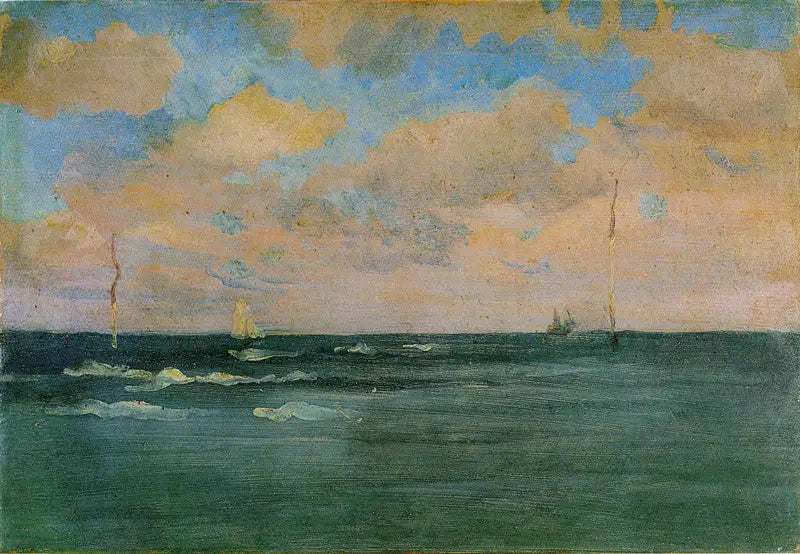 De Badposten, Bretagne - James Abbott McNeill Whistler