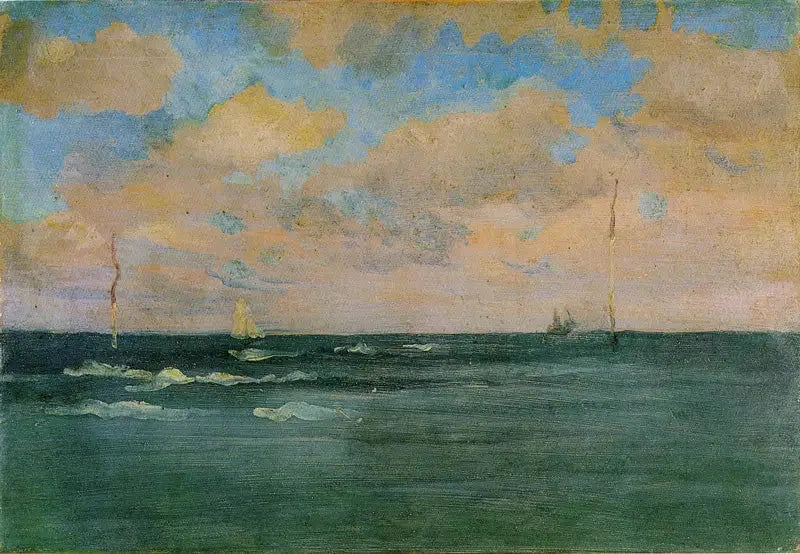 De Badposten, Bretagne - James Abbott McNeill Whistler