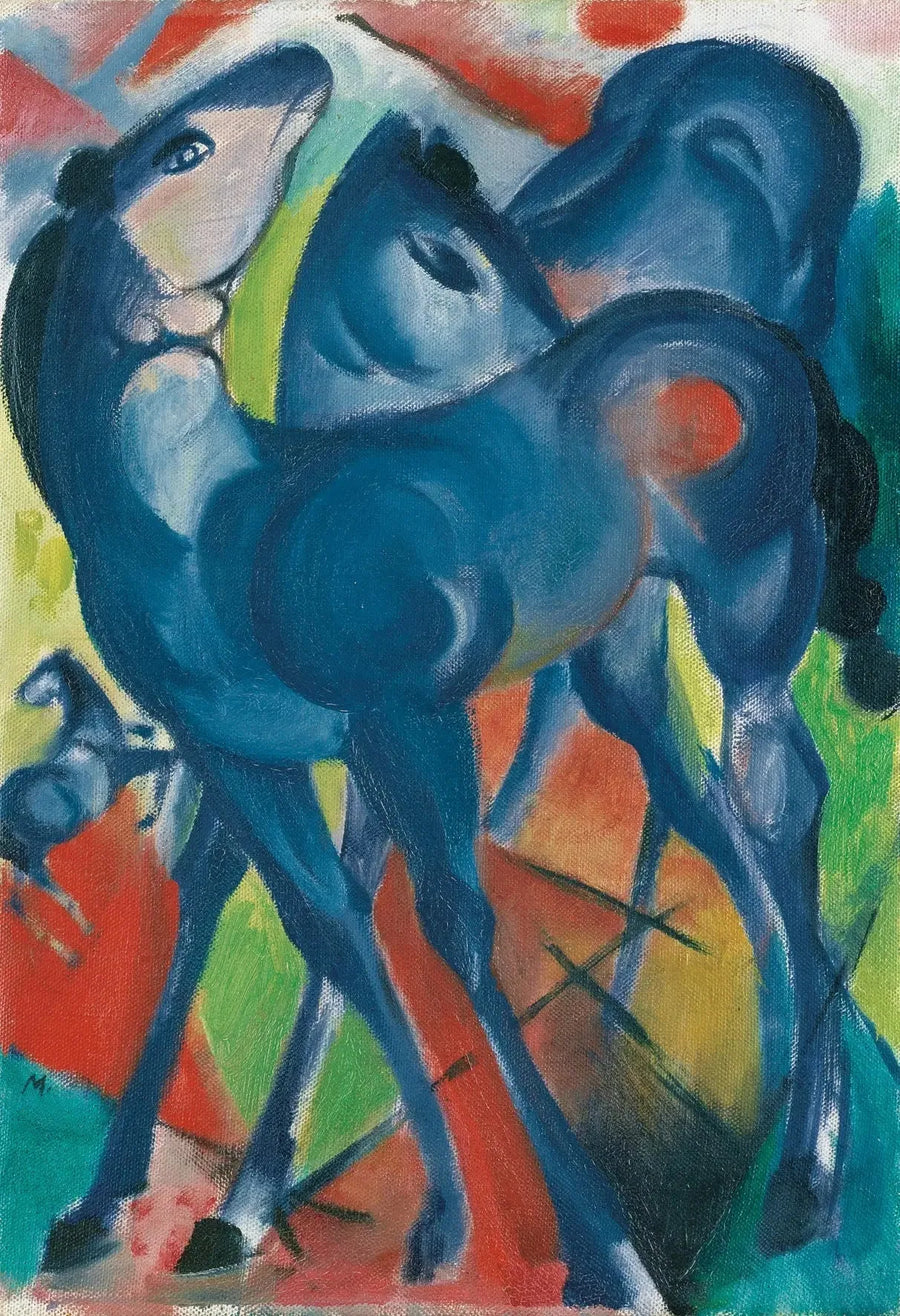 De blauwe veulens - Franz Marc
