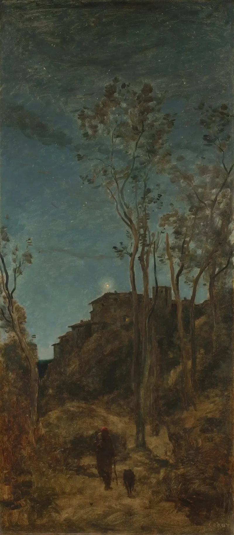 De vier momenten van de dag: de nacht - Jean-Baptiste Camille Corot