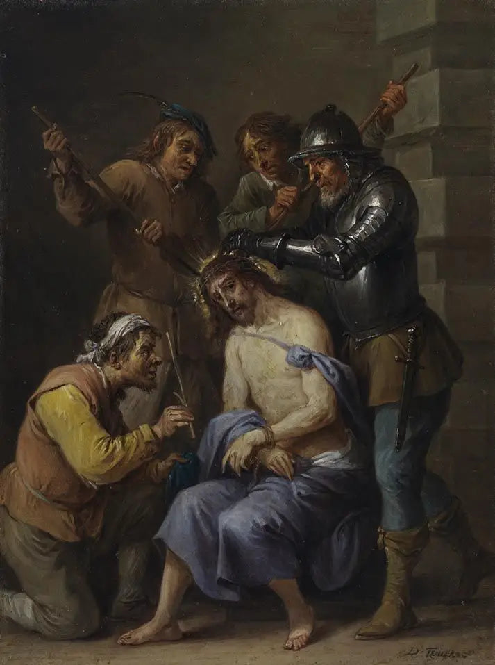 De vijftien geheimen van de rozenkrans: de doornenkroon van Christus - David Teniers de Jonge

Source:
Les quinze secrets du rosaire : le couronnement d'épines du Christ - David Teniers le Jeune