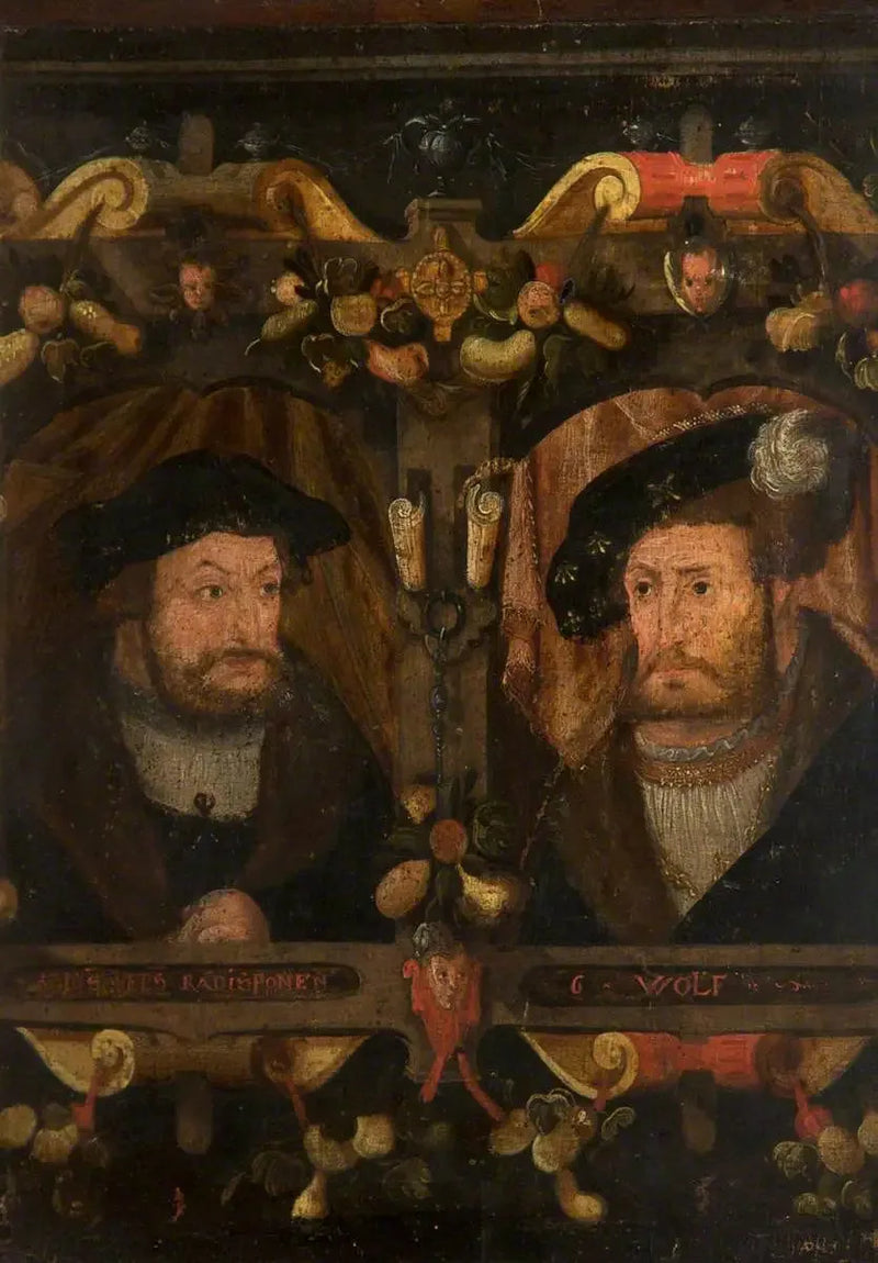 De hervormers Radisponen en G. Wolf (Frédéric « de Wijze », 1463-1525, en Jean I, « de Standvastige », 1468-1532) - Lucas Cranach de Ouderling