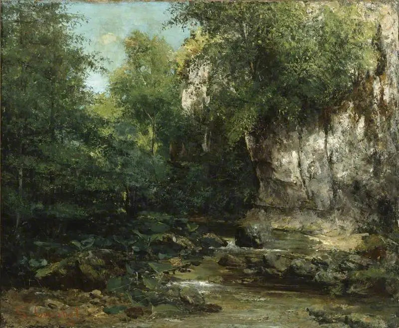 De oevers van een beek - Gustave Courbet