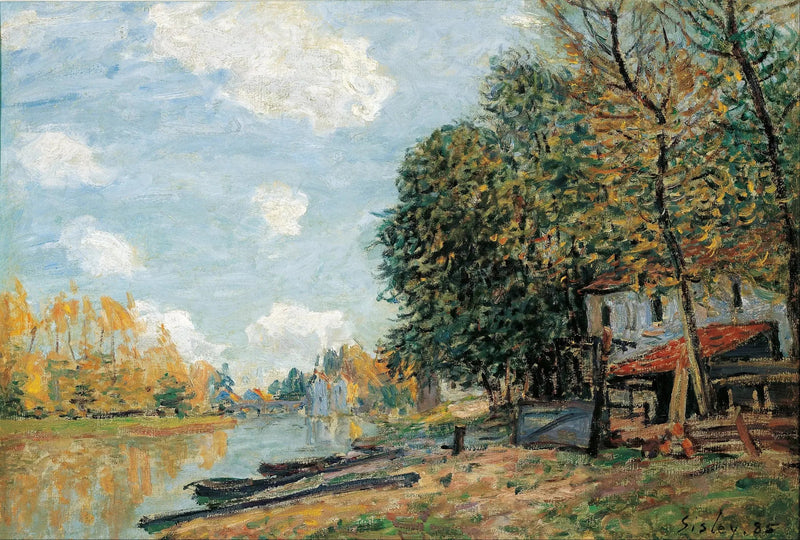 De oevers van de Loing in Moret - Alfred Sisley