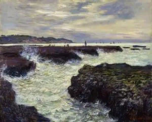 De rotsen bij Pourville, eb. - Claude Monet