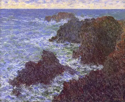 Les Rochers de Belle-Île, la Côte sauvage - Claude Monet image 1 reproduction artisanale de tableau