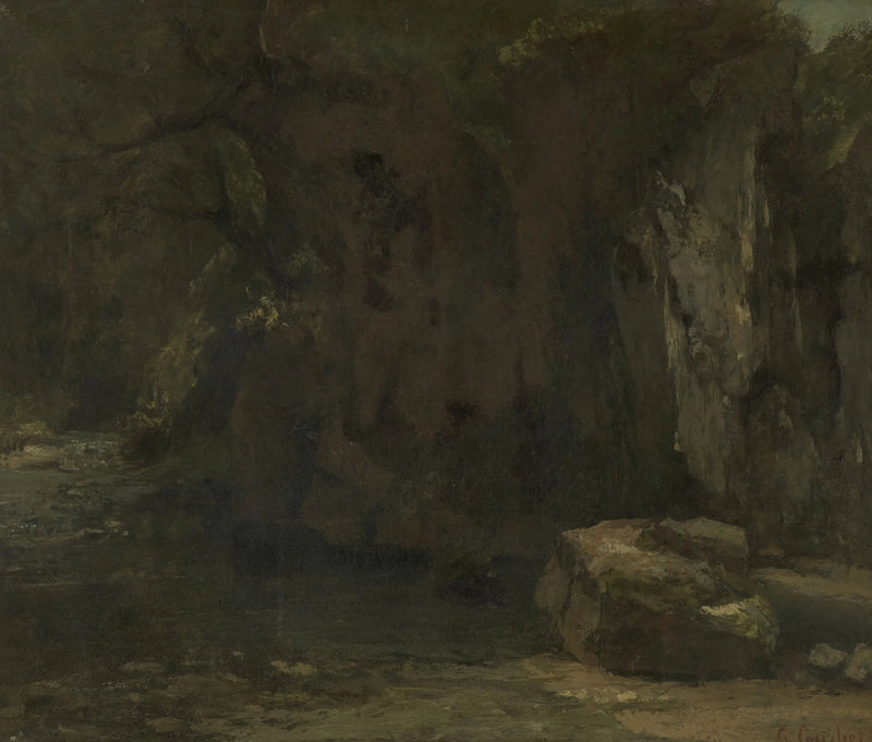De rotsen van de Loue - Gustave Courbet