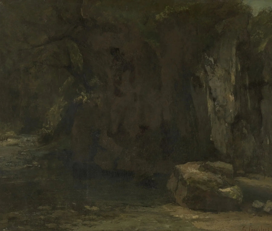 De rotsen van de Loue - Gustave Courbet