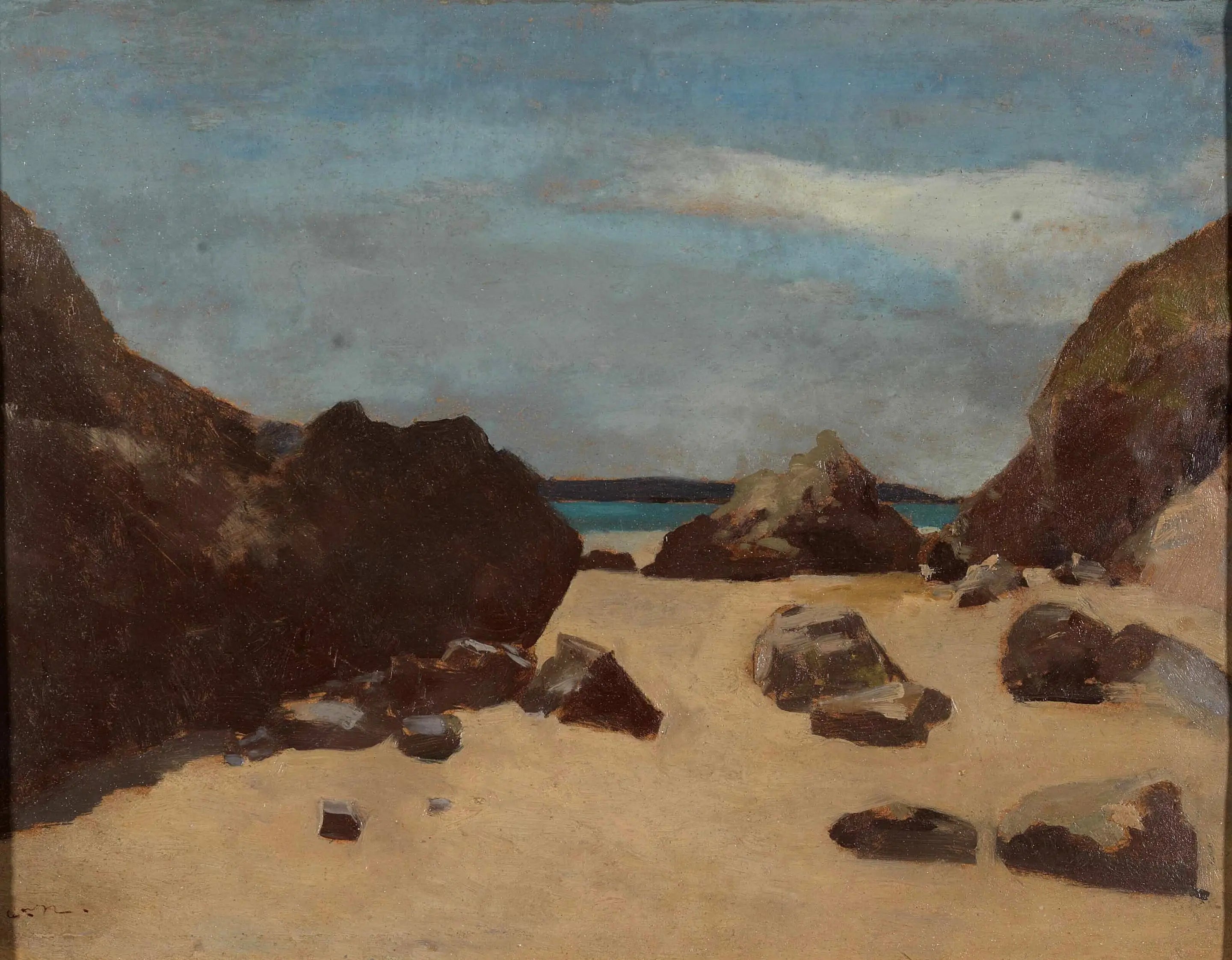 Les rochers (Rochers en Bretagne) - Odilon Redon image 1 copie de tableau peinte à la main