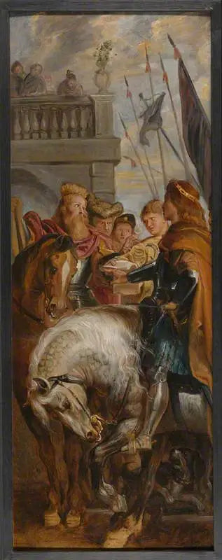 De koningen Clotaire en Dagobert ruzieën met een heraldiker - Peter Paul Rubens