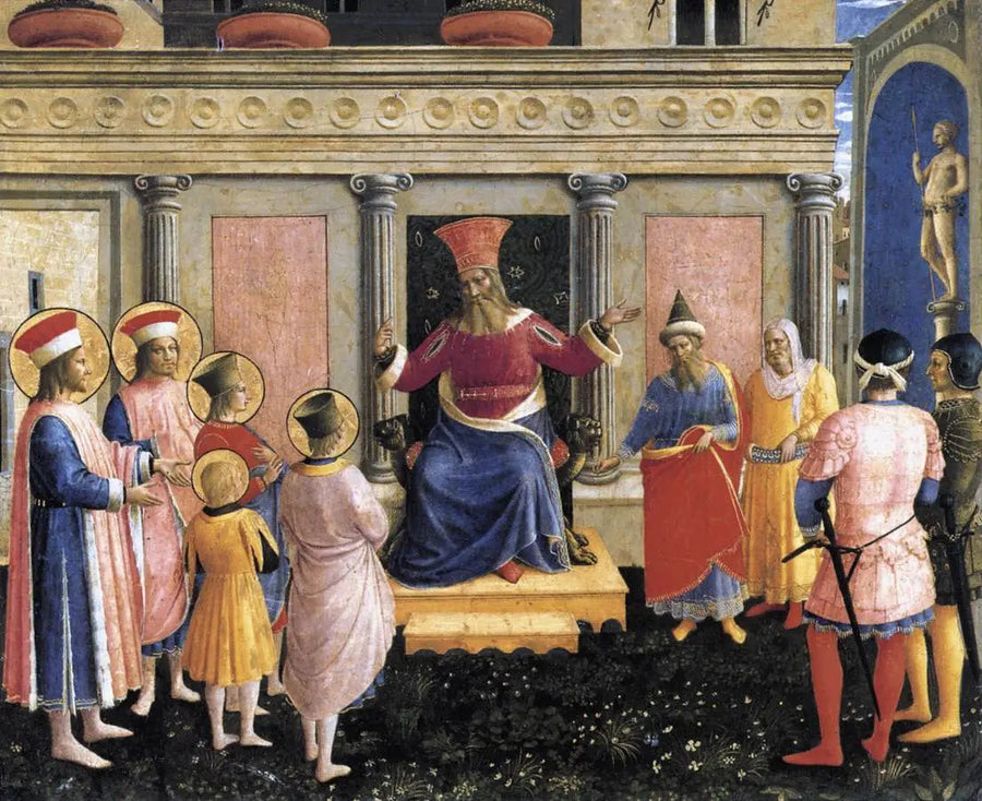 De heiligen Cosmas en Damianus met hun broers voor de proconsul Lysias - Fra Angelico

Source:
Les saints Côme et Damien avec leurs frères devant le proconsul Lysias - Fra Angelico