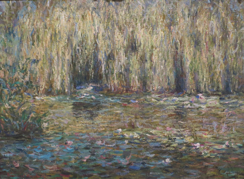 De treurwilgen aan de vijver met waterlelies in Giverny - Blanche Hoschede Monet