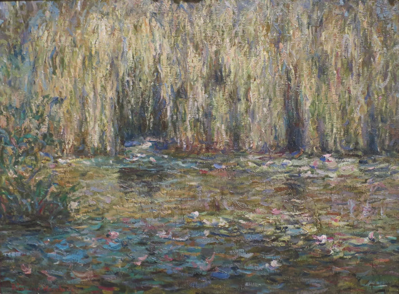 De treurwilgen aan de vijver met waterlelies in Giverny - Blanche Hoschede Monet
