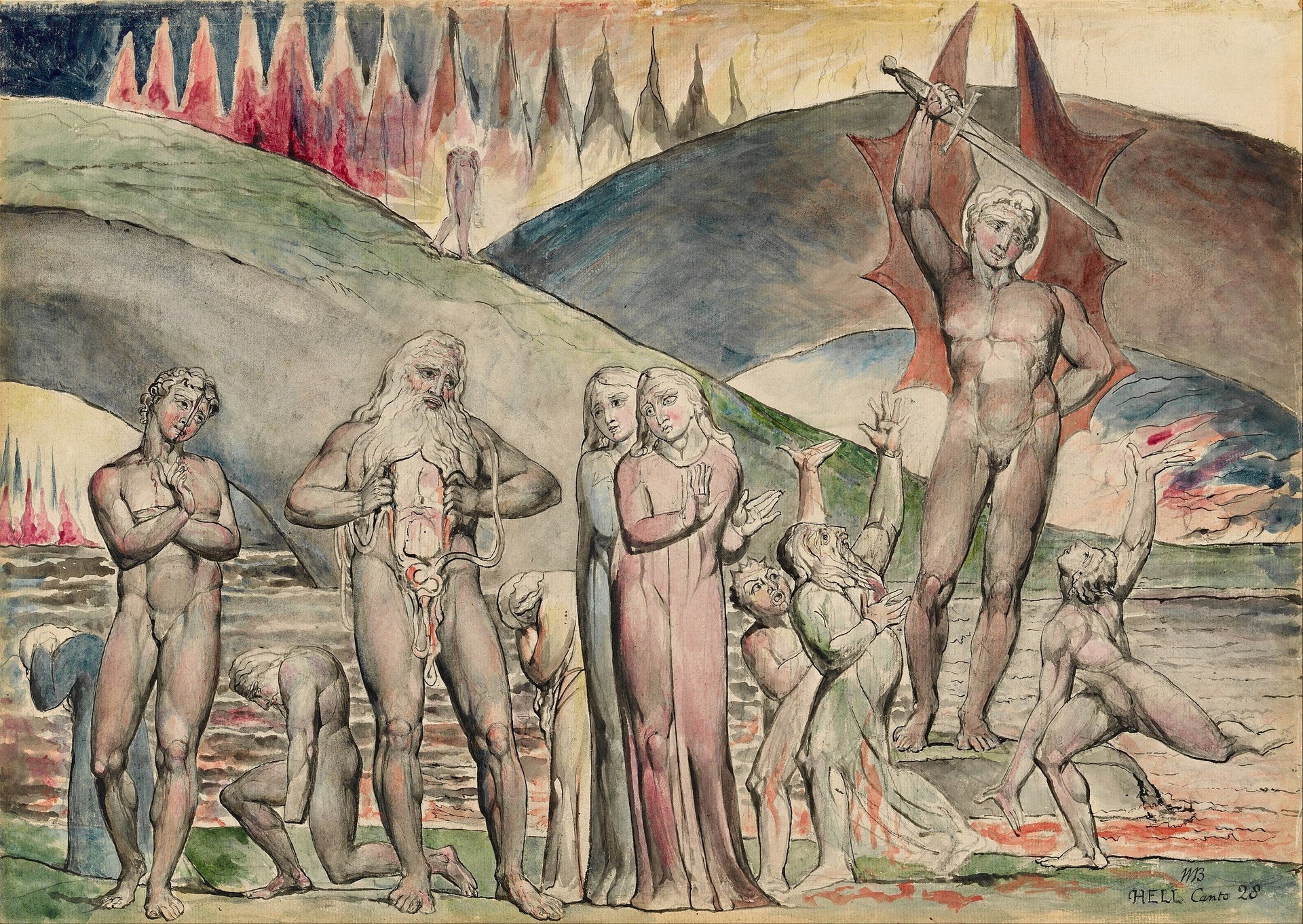 Les schismatiques et les semeurs de discorde - Mahomet - William Blake image 1 tableau peint à l’huile sur toile