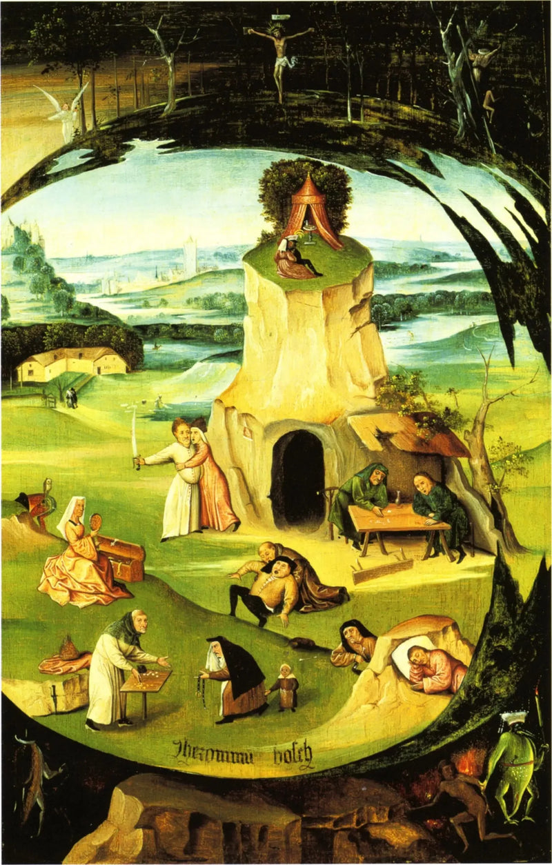 De zeven hoofdzonden in een wereldbol. - Hieronymus Bosch