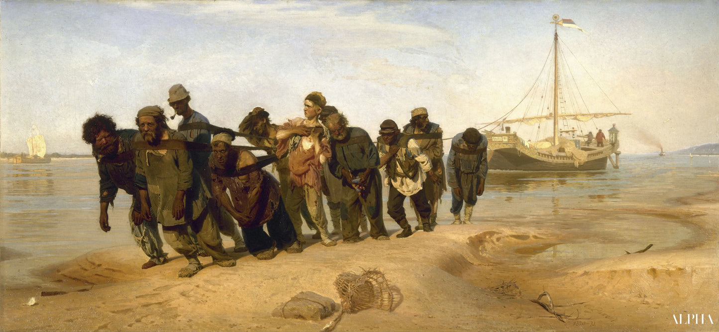 De binnenschippers op de Wolga - Ilya Repin - Reproducties van schilderijen en hoogwaardige schilderijen