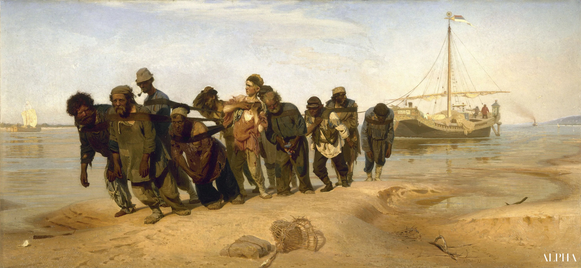 De binnenschippers op de Wolga - Ilya Repin - Reproducties van schilderijen en hoogwaardige schilderijen