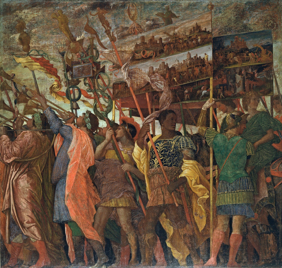 De Triomfen van Caesar: 1. De Tafeldragers - Andrea Mantegna