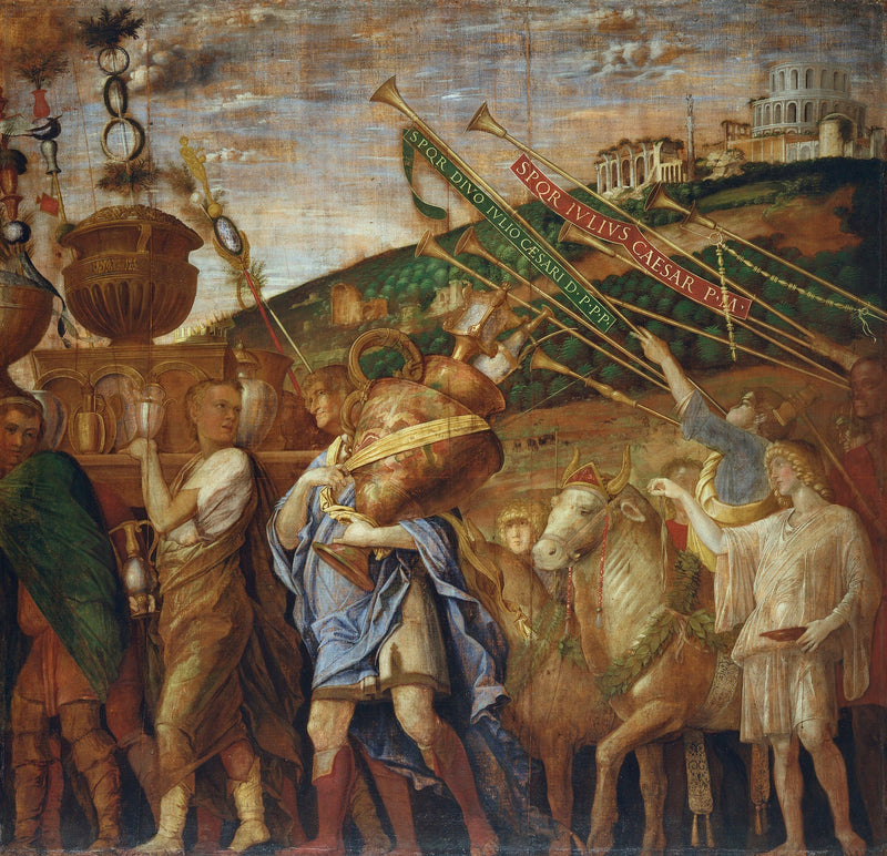 De Triomfen van Caesar: 4. De Vaasdragers - Andrea Mantegna