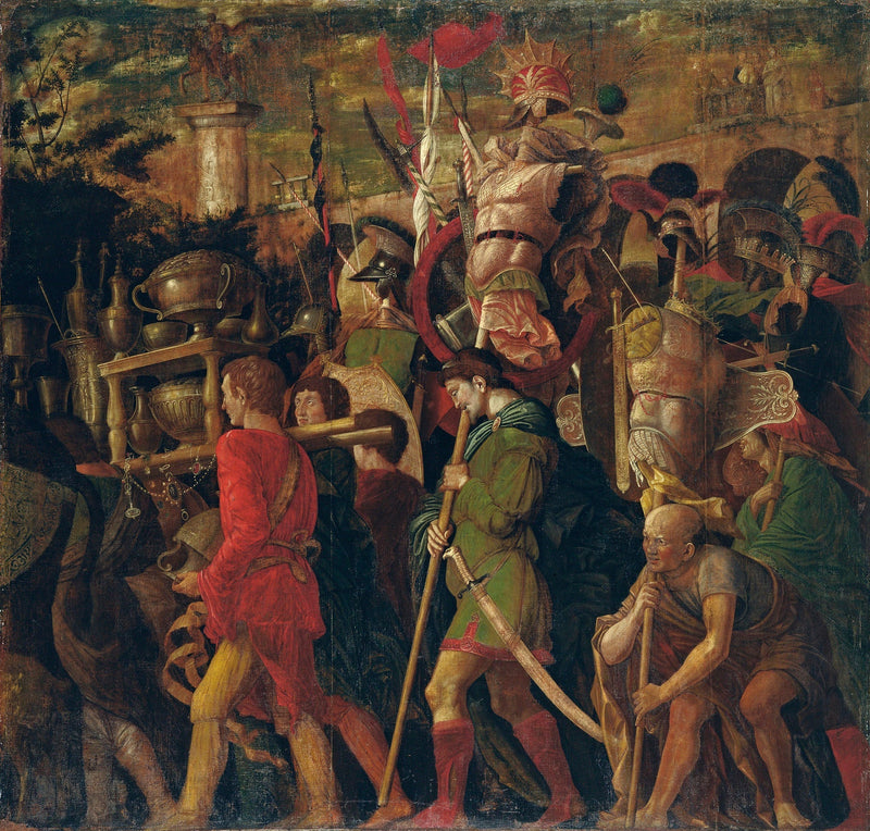 De Triomfen van Caesar: 6. De Korsettendragers - Andrea Mantegna