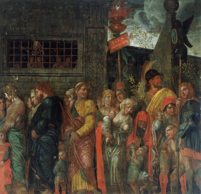 De Triomfen van Caesar: 7. De gevangenen - Andrea Mantegna
