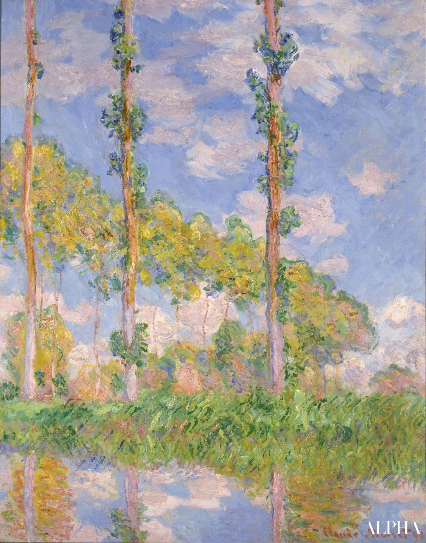 De Drie Bomen, zomer - Claude Monet - Reproducties van schilderijen en hoogwaardige schilderijen