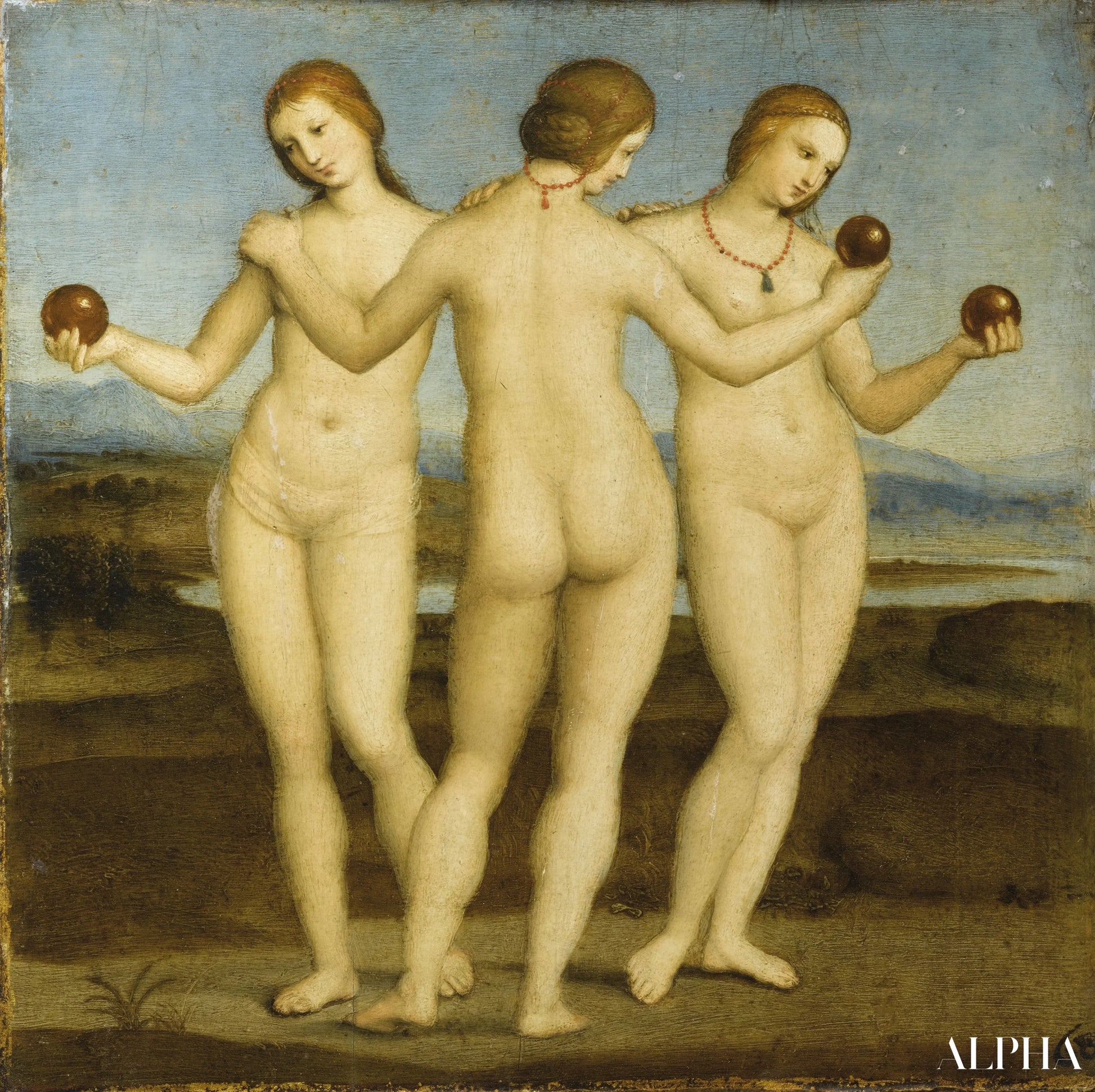De Drie Gratiën - Raphael (schilder) - Reproducties van schilderijen en hoogwaardige schilderkunst