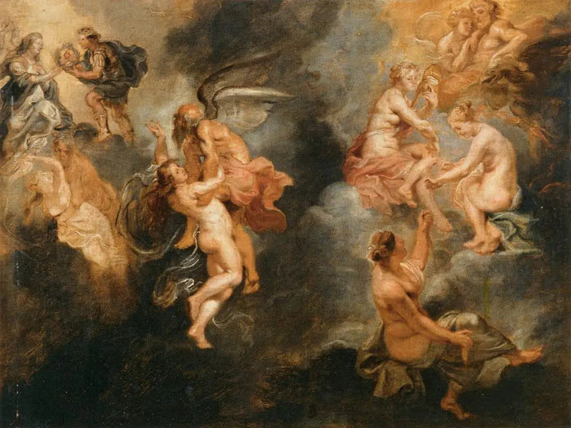 De drie parken die het lot van Marie de Médicis bepalen - Peter Paul Rubens