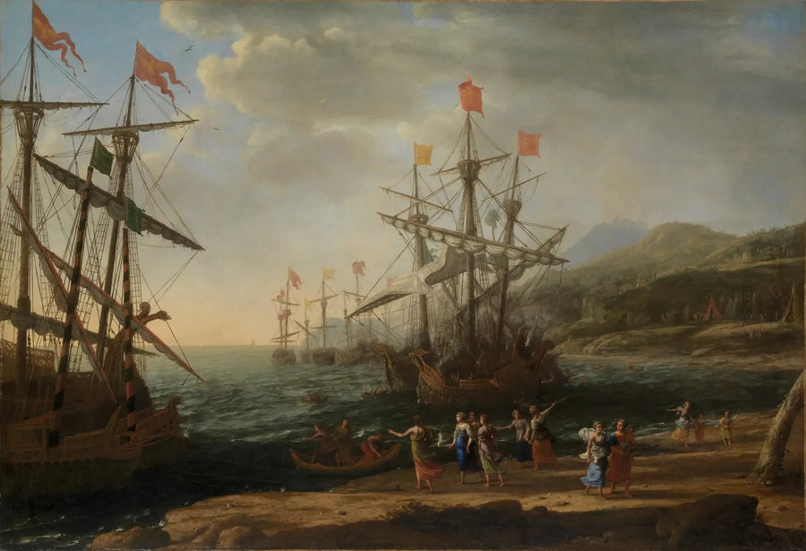 De Troyenen verbranden hun vloot - Claude Lorrain