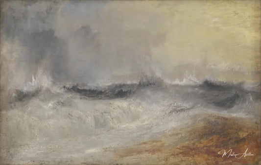 Les vagues se brisent contre le vent - William Turner - Reproductions de tableaux et peintures haut de gamme