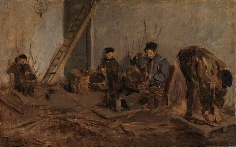 De Mandenvlechters (Die Korbflechter) - Max Liebermann
