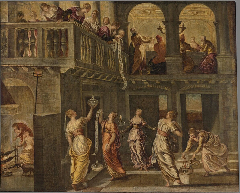 De wijze Maagden en de dwaze Maagden - Jacopo Tintoretto