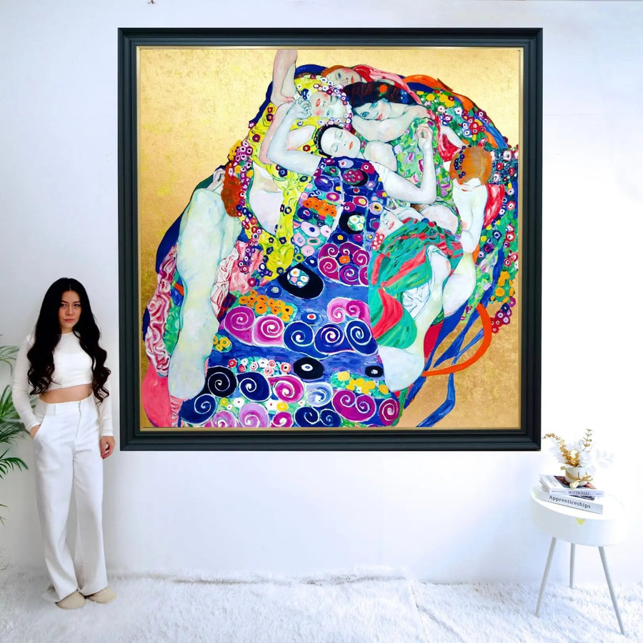 De Maagden – Een Herinterpretatie van Gustav Klimt door Master Apollon | 200x200cm