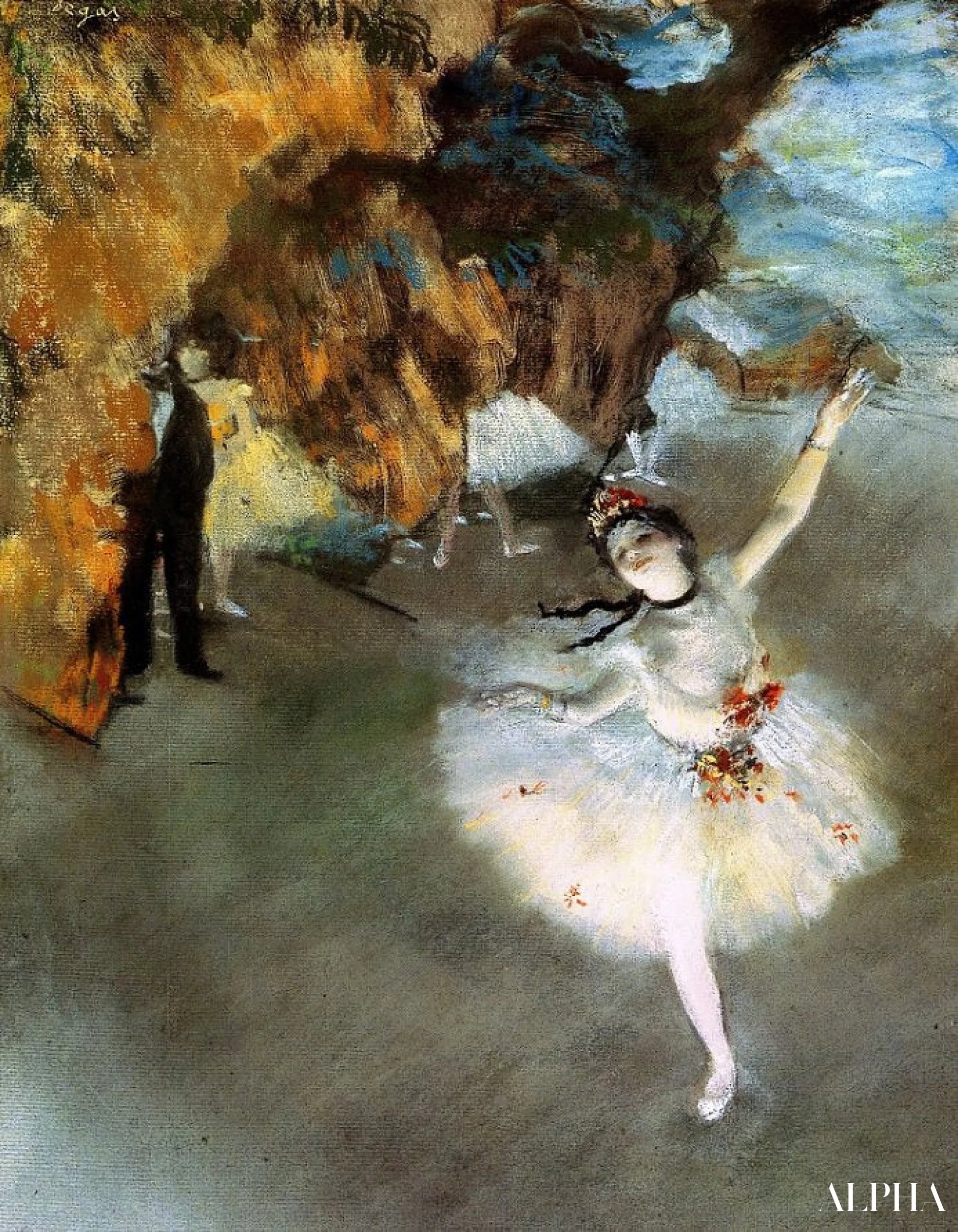'De ster, of de danseres op het podium - Edgar Degas - Reproducties van schilderijen en hoogwaardige schilderijen'