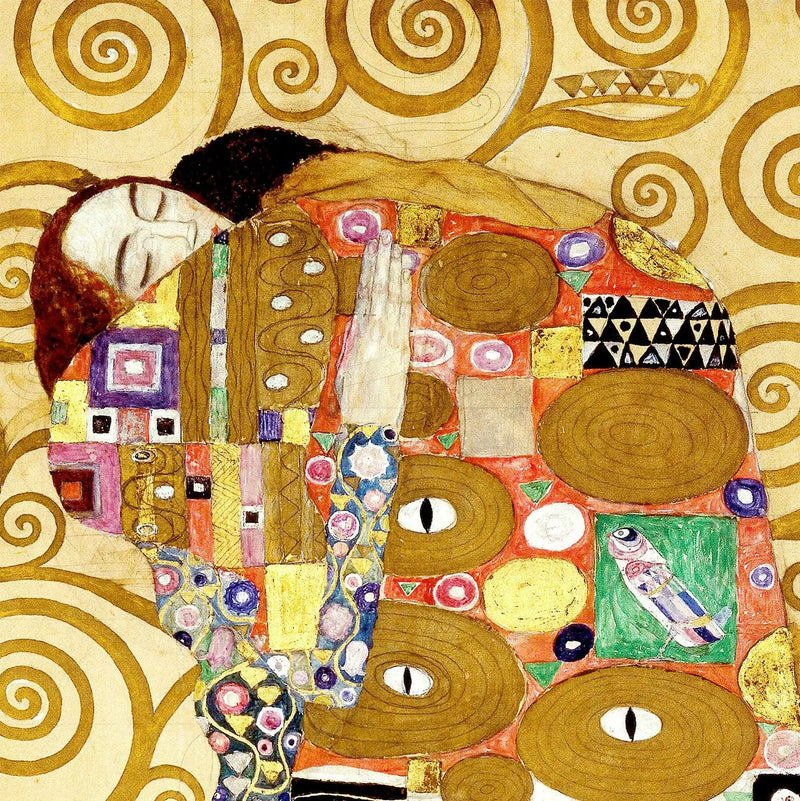 🤝 De Omhelzing (Detail van De Levensboom) – Gustav Klimt (rond 1905-1909)