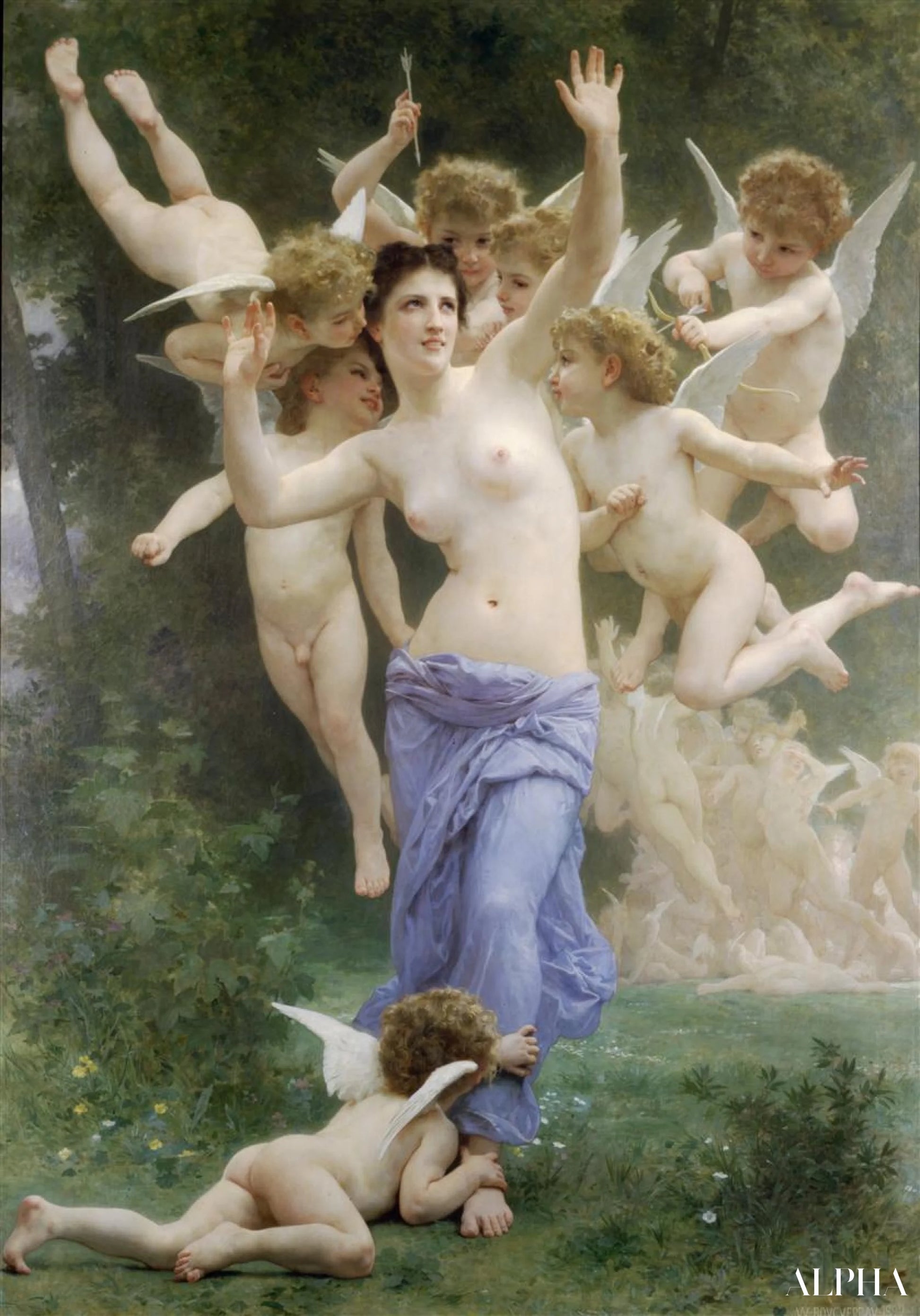 L'éveil du cœur - William Bouguereau - Reproductions de tableaux et peintures haut de gamme