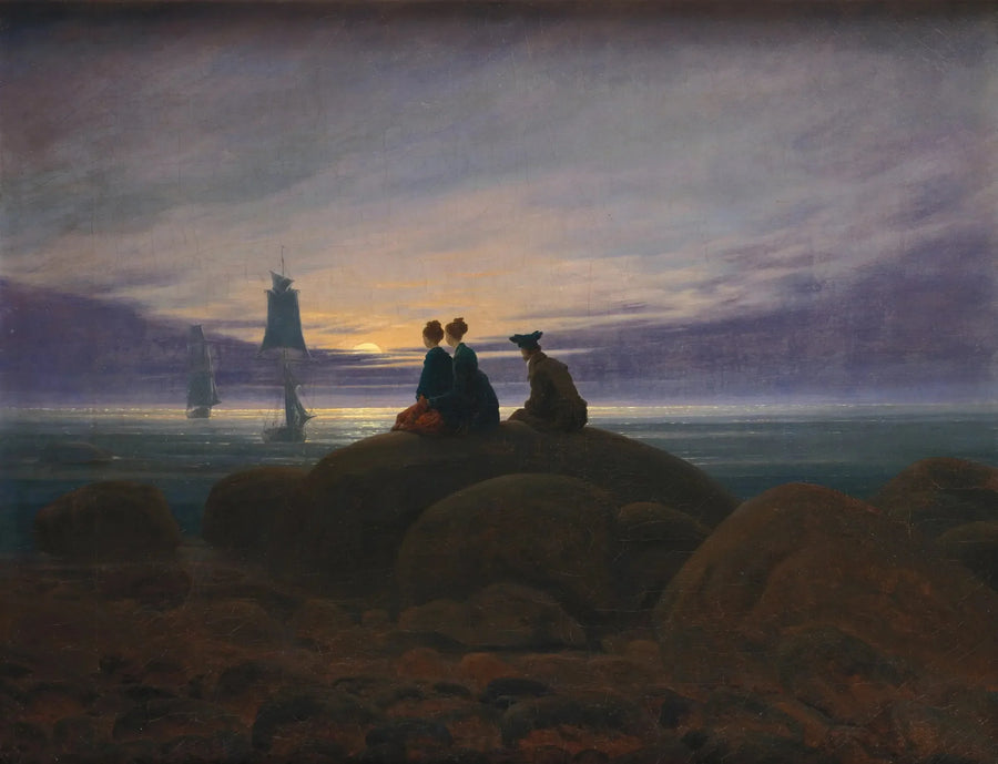 Maanopkomst boven de zee - Caspar David Friedrich